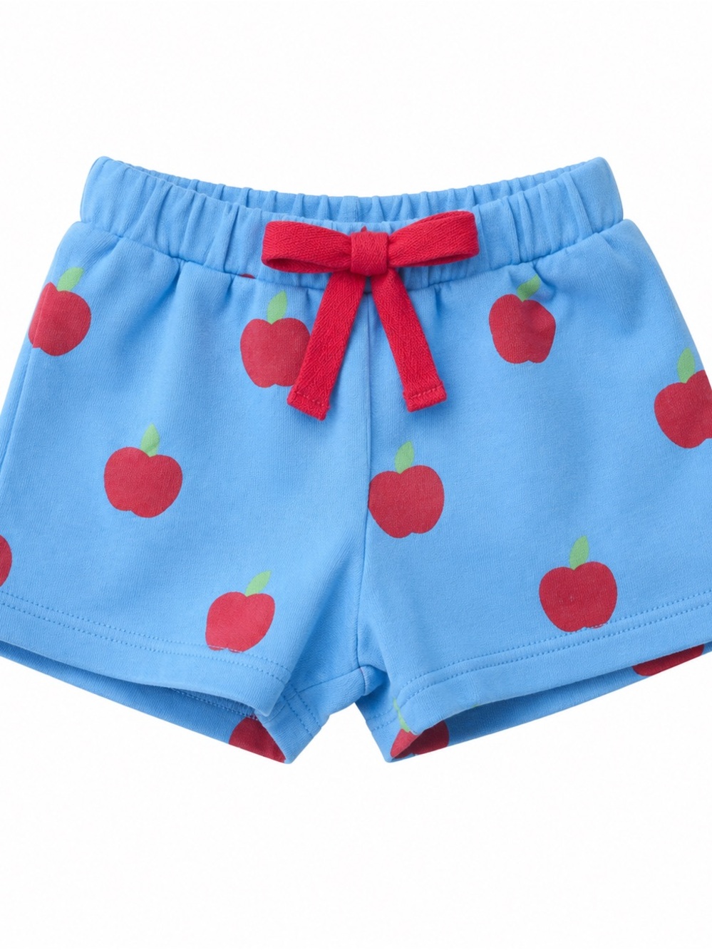 NWOT TBBC Blue Apple Print Shorts with Red Tie